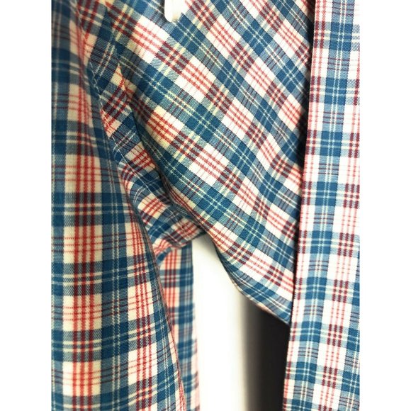 Southern Shirt Men's Medium Red Blue Check Long Sleeve  Cotton Blend Shirt A60 - Picture 4 of 5